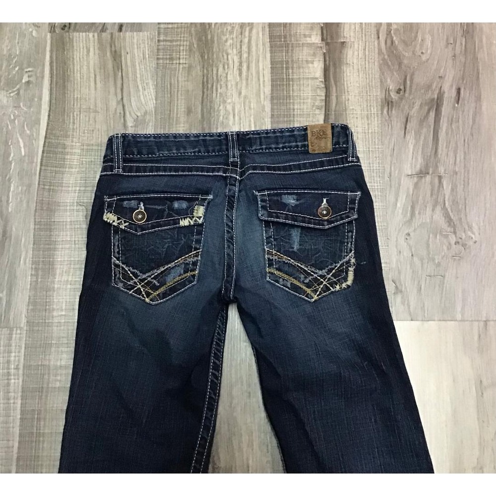 BKE Lily Stretch Dark Wash Denim Capris Jeans Womens Sz 29 Thick Stitch Low Rise - Picture 11 of 12